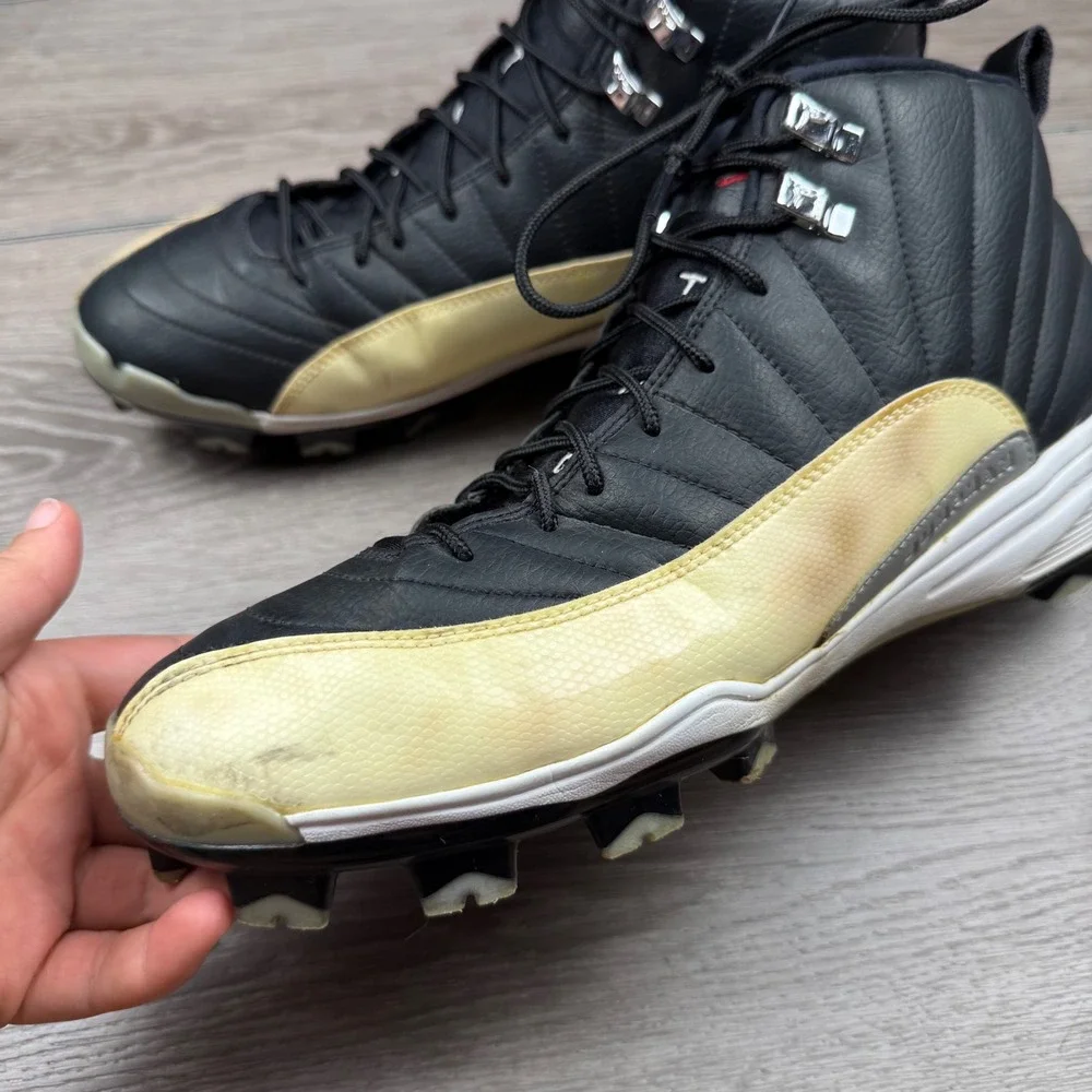 Jordan Mens XII 12 Retro Football Cleats Black White 625219-001 Size 13